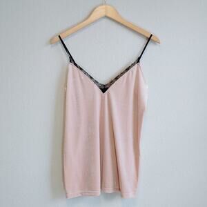 French Connection Women's Pink Aurore Velvet Camisole Sz 2 Fairycore Romantic